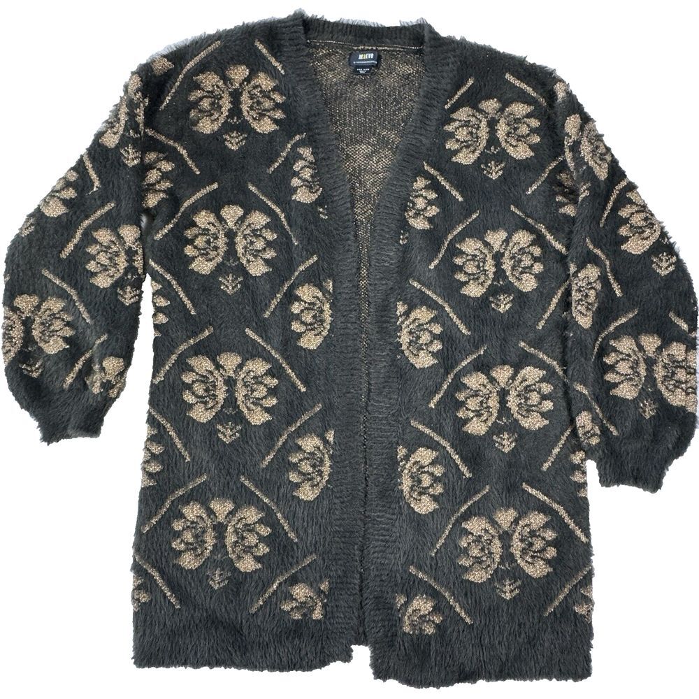 MaEVE by Anthropologie Open Cardigan Sweater Women's One Size Gray Rose Gold